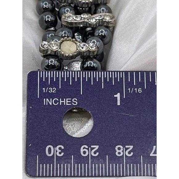 Quartz Rhinestone Encrusted and Beaded Wristband Bracelet Style Watch - Picture 10 of 10